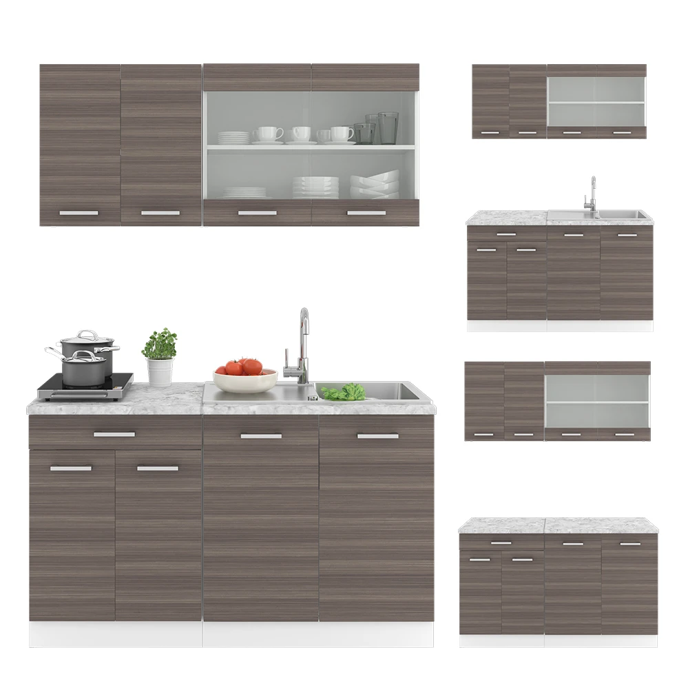 Singleküche "R-Line" Edelgrau/Weiß 140 Cm Mit Arbeitsplatte Vicco 9 Singleküche "R-Line" Edelgrau/Weiß 140 Cm Mit Arbeitsplatte Vicco – Bild 7