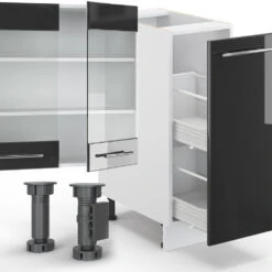 Küchenzeile "Fame-Line" 280cm Weiß/Anthrazit Hochglanz Modern Vicco 15 Küchenzeile "Fame-Line" 280cm Weiß/Anthrazit Hochglanz Modern Vicco -Vicco m4060 05 ol