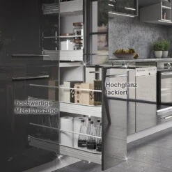 Küchenzeile "Fame-Line" 280cm Weiß/Anthrazit Hochglanz Modern Vicco 19 Küchenzeile "Fame-Line" 280cm Weiß/Anthrazit Hochglanz Modern Vicco -Vicco m4060 09 ol