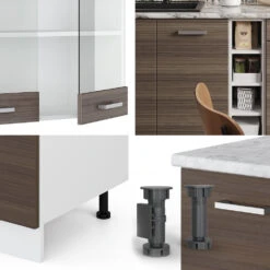 Singleküche "R-Line" Edelgrau/Weiß 160 Cm Ohne Arbeitsplatte Vicco -Vicco m4796 4802 05 ol