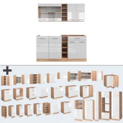 Singleküche "R-Line" Weiß Hochglanz/Goldkraft Eiche 160 Cm Ohne Arbeitsplatte Vicco 14 Singleküche "R-Line" Weiß Hochglanz/Goldkraft Eiche 160 Cm Ohne Arbeitsplatte Vicco -Vicco m4812 06 ol