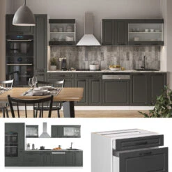 Küchenzeile "R-Line" Anthrazit Landhaus/Weiß 350 Cm Mit Hochschrank, Ohne Arbeitsplatte Vicco 11 Küchenzeile "R-Line" Anthrazit Landhaus/Weiß 350 Cm Mit Hochschrank, Ohne Arbeitsplatte Vicco -Vicco m4846 02 ol