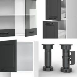 Küchenzeile "R-Line" Anthrazit Landhaus/Weiß 350 Cm Mit Hochschrank, Ohne Arbeitsplatte Vicco 14 Küchenzeile "R-Line" Anthrazit Landhaus/Weiß 350 Cm Mit Hochschrank, Ohne Arbeitsplatte Vicco -Vicco m4846 05 ol