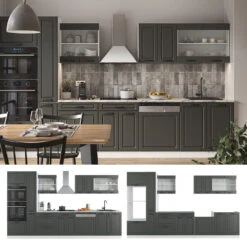 Küchenzeile "R-Line" Anthrazit Landhaus/Weiß 350 Cm Mit Hochschrank, Ohne Arbeitsplatte Vicco 17 Küchenzeile "R-Line" Anthrazit Landhaus/Weiß 350 Cm Mit Hochschrank, Ohne Arbeitsplatte Vicco -Vicco m4846 08 ol