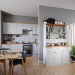 Hochschrank "Bergamo" Weiß/Eiche 120 Cm Vicco -Vicco m5027 04 ol