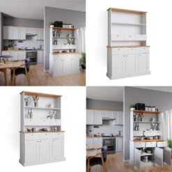 Hochschrank "Bergamo" Weiß/Eiche 120 Cm Vicco -Vicco m5027 08 ol