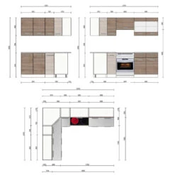 Eckküche "Rick" Sonoma/Weiß 167 X 227 Cm Mit Arbeitsplatte Vicco 11 Eckküche "Rick" Sonoma/Weiß 167 X 227 Cm Mit Arbeitsplatte Vicco -Vicco m844 03 ol