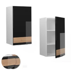 Hängeschrank "Fame-Line" Schwarz-Eiche Hochglanz/Weiß 40 Cm Vicco 11 Hängeschrank "Fame-Line" Schwarz-Eiche Hochglanz/Weiß 40 Cm Vicco -Vicco mf11 dr w s eiche 09 ol