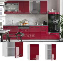 Hängeschrank "Fame-Line" Bordeaux Hochglanz/Weiß 45 Cm Vicco 8 Hängeschrank "Fame-Line" Bordeaux Hochglanz/Weiß 45 Cm Vicco -Vicco mf12 bxhgl 02 ol