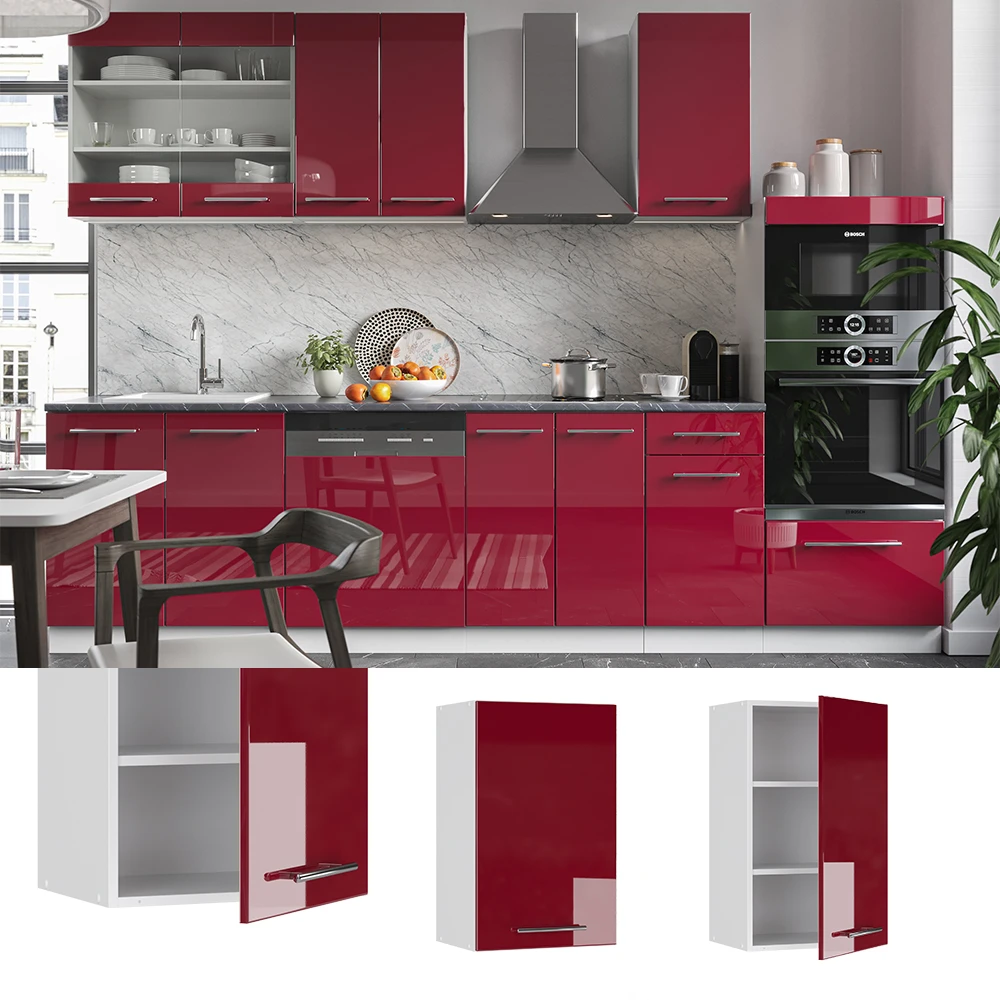 Hängeschrank "Fame-Line" Bordeaux Hochglanz/Weiß 45 Cm Vicco 4 Hängeschrank "Fame-Line" Bordeaux Hochglanz/Weiß 45 Cm Vicco – Bild 2