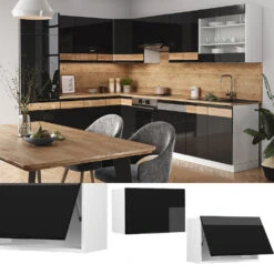 Hängeschrank "Fame-Line" Schwarz-Eiche Hochglanz/Weiß 60 Cm Flach Vicco 8 Hängeschrank "Fame-Line" Schwarz-Eiche Hochglanz/Weiß 60 Cm Flach Vicco -Vicco mf15 dr w s eiche 02 ol