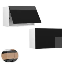 Hängeschrank "Fame-Line" Schwarz-Eiche Hochglanz/Weiß 60 Cm Flach Vicco 11 Hängeschrank "Fame-Line" Schwarz-Eiche Hochglanz/Weiß 60 Cm Flach Vicco -Vicco mf15 dr w s eiche 09 ol