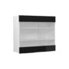 Küchenschrank Glas "Fame-Line" Schwarz-Eiche Hochglanz/Weiß 80 Cm Vicco -Vicco mf16 dr w s eiche 01 ol