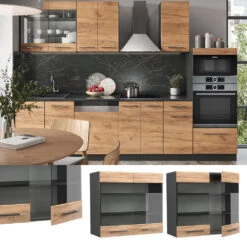 Küchenschrank Glas "Fame-Line" Goldkraft Eiche/Anthrazit 80 Cm Vicco 8 Küchenschrank Glas "Fame-Line" Goldkraft Eiche/Anthrazit 80 Cm Vicco -Vicco mf228 gk 02 ol