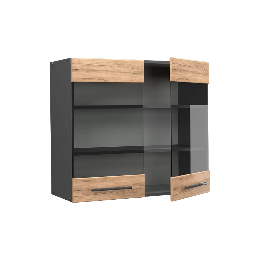 Küchenschrank Glas "Fame-Line" Goldkraft Eiche/Anthrazit 80 Cm Vicco 6 Küchenschrank Glas "Fame-Line" Goldkraft Eiche/Anthrazit 80 Cm Vicco – Bild 4