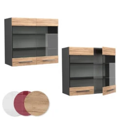 Küchenschrank Glas "Fame-Line" Goldkraft Eiche/Anthrazit 80 Cm Vicco 11 Küchenschrank Glas "Fame-Line" Goldkraft Eiche/Anthrazit 80 Cm Vicco -Vicco mf228 gk 09 ol