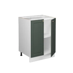 Küchenunterschrank "Fame-Line" Grün-Gold Landhaus/Weiß 60 Cm Ohne Arbeitsplatte Vicco -Vicco mf2 lh2 w gru 07 ol