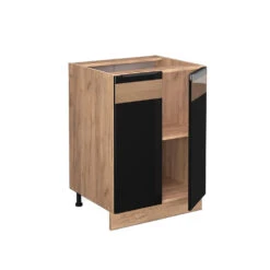 Küchenunterschrank "Fame-Line" Schwarz-Eiche Hochglanz/Goldkraft Eiche 60 Cm Ohne Arbeitsplatte Vicco 10 Küchenunterschrank "Fame-Line" Schwarz-Eiche Hochglanz/Goldkraft Eiche 60 Cm Ohne Arbeitsplatte Vicco -Vicco mf306 dr gk s eiche 07 ol