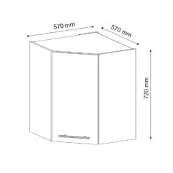Eckhängeschrank "Fame-Line" Schwarz-Eiche Hochglanz/Goldkraft Eiche 57 Cm Vicco -Vicco mf321 dr gk s eiche 03 ol