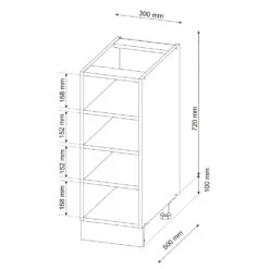 Küchenregal "Fame-Line" Goldkraft Eiche/Goldkraft Eiche 30 Cm Ohne Arbeitsplatte Vicco -Vicco mf325 gko 03 ol