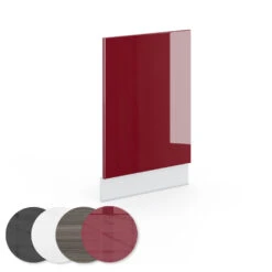 Geschirrspülerblende "Fame-Line" 45 Cm Weiß/Bordeaux-Rot Hochglanz Modern Vicco -Vicco mf39 bxhgl 09 ol