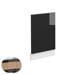 Frontblende "Fame-Line" Schwarz-Eiche Hochglanz/Weiß/Weiß 45 Cm Ohne Arbeitsplatte Vicco -Vicco mf419 dr w s eiche 09 ol