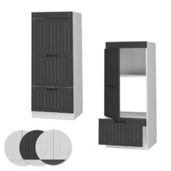 Mikrowellenschrank "Fame-Line" Anthrazit/Weiß 60 Cm Vicco -Vicco mf480 dgraulh 09 ol