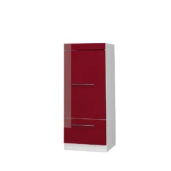 Mikrowellenschrank "Fame-Line" Bordeaux Hochglanz/Weiß 60 Cm Vicco