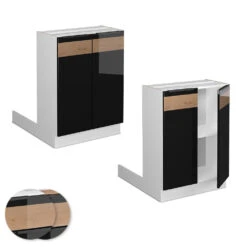 Kücheninsel "Fame-Line" Schwarz Eiche Hochglanz/Weiß 60 Cm Ohne Arbeitsplatte Vicco 11 Kücheninsel "Fame-Line" Schwarz Eiche Hochglanz/Weiß 60 Cm Ohne Arbeitsplatte Vicco -Vicco mf482 dr w s eiche 09 ol