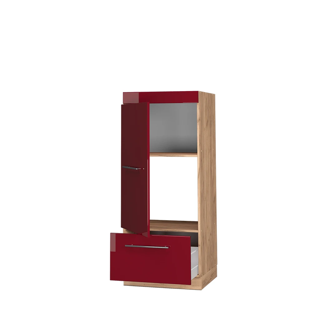 Mikrowellenschrank "Fame-Line" Bordeaux Hochglanz/Goldkraft Eiche 60 Cm Vicco 6 Mikrowellenschrank "Fame-Line" Bordeaux Hochglanz/Goldkraft Eiche 60 Cm Vicco – Bild 4