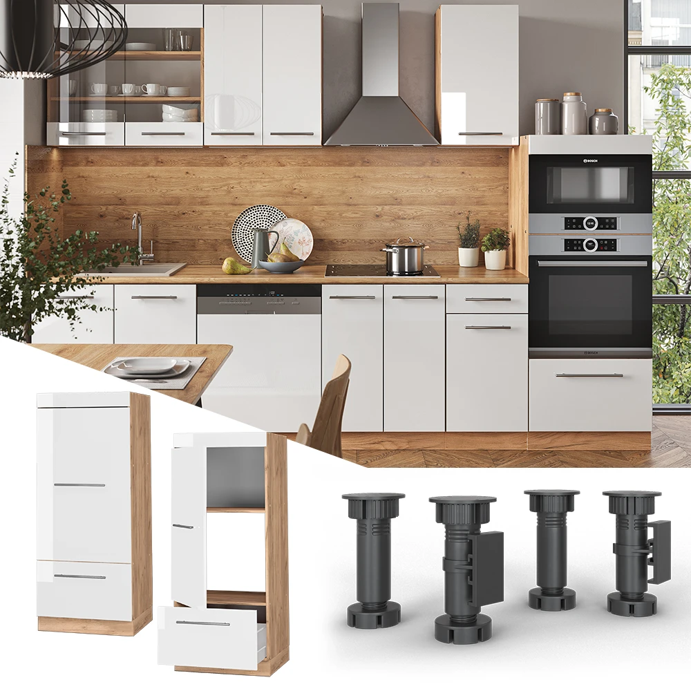 Mikrowellenschrank "Fame-Line" Weiß Hochglanz/Goldkraft Eiche 60 Cm Vicco 4 Mikrowellenschrank "Fame-Line" Weiß Hochglanz/Goldkraft Eiche 60 Cm Vicco – Bild 2