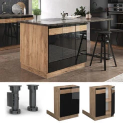 Kücheninsel "Fame-Line" Schwarz-Eiche Hochglanz/Goldkraft Eiche 60 X 81.6 Cm Ohne Arbeitsplatte Vicco 8 Kücheninsel "Fame-Line" Schwarz-Eiche Hochglanz/Goldkraft Eiche 60 X 81.6 Cm Ohne Arbeitsplatte Vicco -Vicco mf496 dr gk s eiche 02 ol