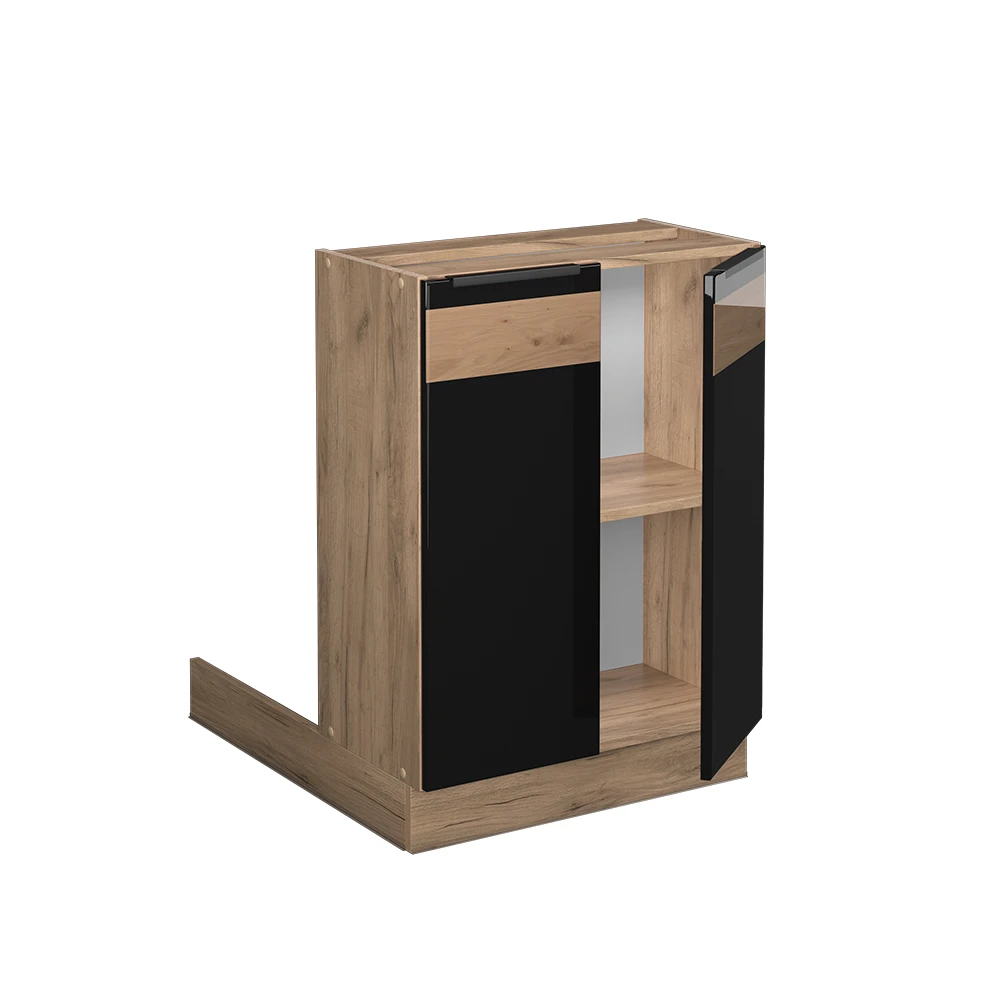 Kücheninsel "Fame-Line" Schwarz-Eiche Hochglanz/Goldkraft Eiche 60 X 81.6 Cm Ohne Arbeitsplatte Vicco 6 Kücheninsel "Fame-Line" Schwarz-Eiche Hochglanz/Goldkraft Eiche 60 X 81.6 Cm Ohne Arbeitsplatte Vicco – Bild 4