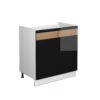 Spülenunterschrank "Fame-Line" Schwarz-Eiche Hochglanz/Weiß 80 Cm Ohne Arbeitsplatte Vicco -Vicco mf5 druck w s eiche 01 ol