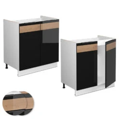 Spülenunterschrank "Fame-Line" Schwarz-Eiche Hochglanz/Weiß 80 Cm Ohne Arbeitsplatte Vicco 11 Spülenunterschrank "Fame-Line" Schwarz-Eiche Hochglanz/Weiß 80 Cm Ohne Arbeitsplatte Vicco -Vicco mf5 druck w s eiche 09 ol