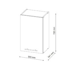 Hängeschrank „Fame-Line“ 30cm Edelgrau/Weiß Vicco 9 Hängeschrank „Fame-Line“ 30cm Edelgrau/Weiß Vicco -Vicco mf62 edg 03 ol