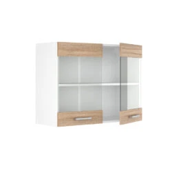 Küchenschrank Glas "R-Line" Sonoma/Weiß 80 Cm Vicco -Vicco mm12 son 07 ol