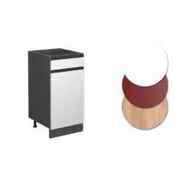 Küchenunterschrank "R-Line" Weiß/Anthrazit 40 Cm J-Shape, Ohne Arbeitsplatte Vicco -Vicco mm169 ant wjs 09 ol