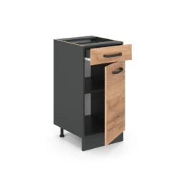 Küchenunterschrank "R-Line" Goldkraft Eiche/Anthrazit 40 Cm Ohne Arbeitsplatte Vicco 10 Küchenunterschrank "R-Line" Goldkraft Eiche/Anthrazit 40 Cm Ohne Arbeitsplatte Vicco -Vicco mm169 gk 07 ol