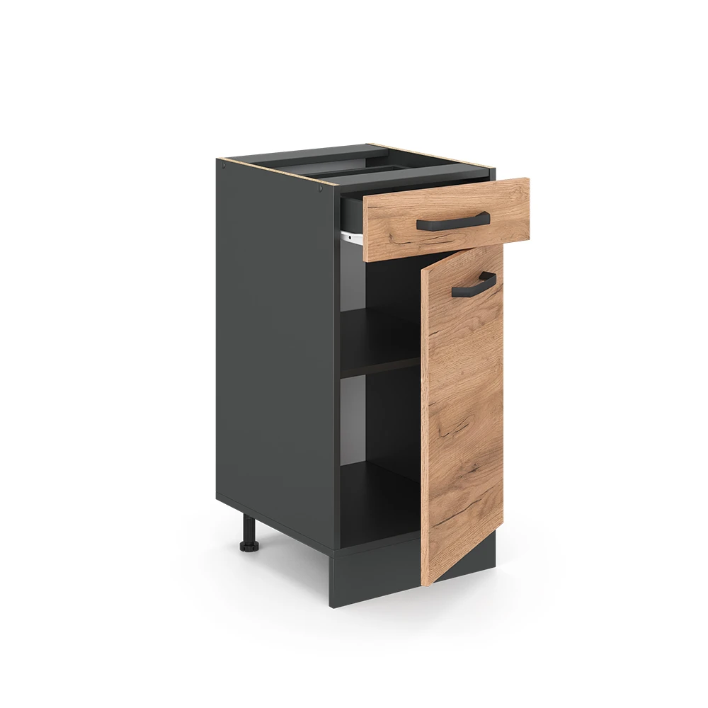 Küchenunterschrank "R-Line" Goldkraft Eiche/Anthrazit 40 Cm Ohne Arbeitsplatte Vicco 6 Küchenunterschrank "R-Line" Goldkraft Eiche/Anthrazit 40 Cm Ohne Arbeitsplatte Vicco – Bild 4