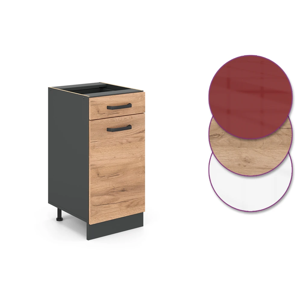 Küchenunterschrank "R-Line" Goldkraft Eiche/Anthrazit 40 Cm Ohne Arbeitsplatte Vicco 7 Küchenunterschrank "R-Line" Goldkraft Eiche/Anthrazit 40 Cm Ohne Arbeitsplatte Vicco – Bild 5