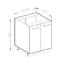 Küchenunterschrank "R-Line" Rot/Anthrazit 60 Cm J-Shape, Ohne Arbeitsplatte Vicco -Vicco mm170 ant rjs 03 ol