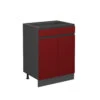 Küchenunterschrank "R-Line" Rot/Anthrazit 60 Cm J-Shape, Mit Schublade, Ohne Arbeitsplatte Vicco -Vicco mm171 ant rjs 01 ol