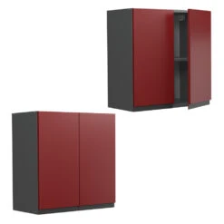 Hängeschrank "R-Line" Rot/Anthrazit 60 Cm J-Shape Vicco -Vicco mm178 ant rjs 08 ol