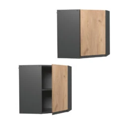 Eckhängeschrank "R-Line" Goldkraft Eiche/Anthrazit 57 Cm J-Shape Vicco 12 Eckhängeschrank "R-Line" Goldkraft Eiche/Anthrazit 57 Cm J-Shape Vicco -Vicco mm181 ant gkjs 08 ol