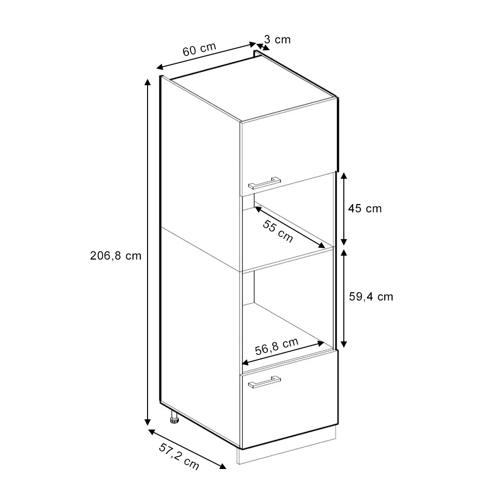 Mikrowellenschrank "R-Line" Goldkraft Eiche/Anthrazit 60 Cm J-Shape Vicco 5 Mikrowellenschrank "R-Line" Goldkraft Eiche/Anthrazit 60 Cm J-Shape Vicco – Bild 3