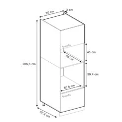 Mikrowellenschrank "R-Line" Weiß/Anthrazit 60 Cm J-Shape Vicco -Vicco mm184 ant wjs 03 ol