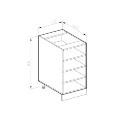 Küchenregal "R-Line" Goldkraft Eiche/Goldkraft Eiche 40 Cm Ohne Arbeitsplatte Vicco -Vicco mm247 gk 03 ol