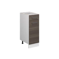 Küchenunterschrank "R-Line" Grau/Weiß 30 Cm Ohne Arbeitsplatte Vicco