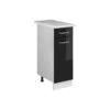 Schubladenunterschrank "R-Line Solid" 30 Cm Weiß/Schwarz Hochglanz Modern Mit Arbeitsplatte Vicco -Vicco mm256 sol w shgl ap 01 ol